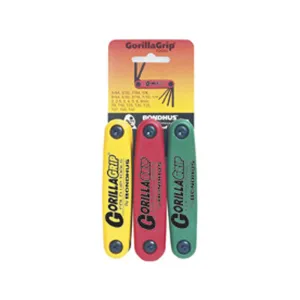 Bondhus 12533 Gorilla Grip Hex and TORX Fold Up Tool, 3 Piece