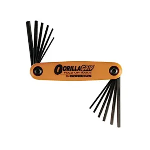 Bondhus 12550 GorillaGrip Set of 12 5/64 - 5/32" Hex Fold-up Tool
