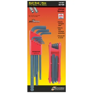 Bondhus 14187 Ball End Hex Double Pack, 10999 & 12587, 16 Pc.