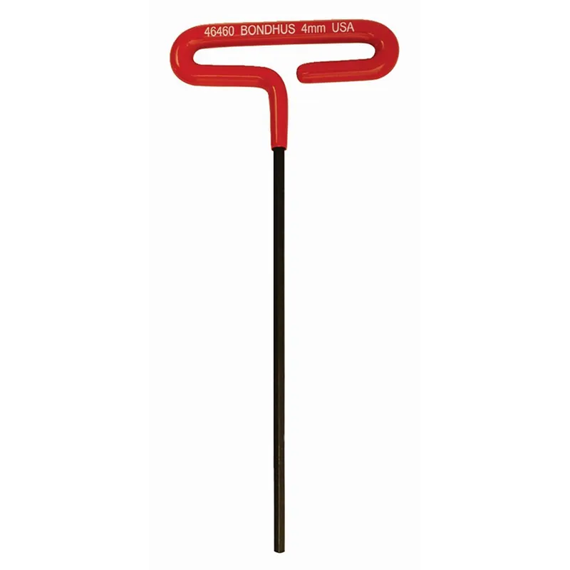 Bondhus 46560 4mm x 9" Hex Tip Cushion Grip Loop T-Handle with ProGuard Finish, 2 Piece