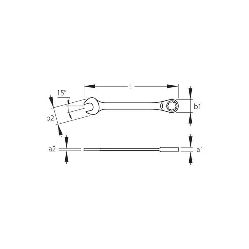 Gedore 2297051 7R Combination Ratchet Spanner 8 mm