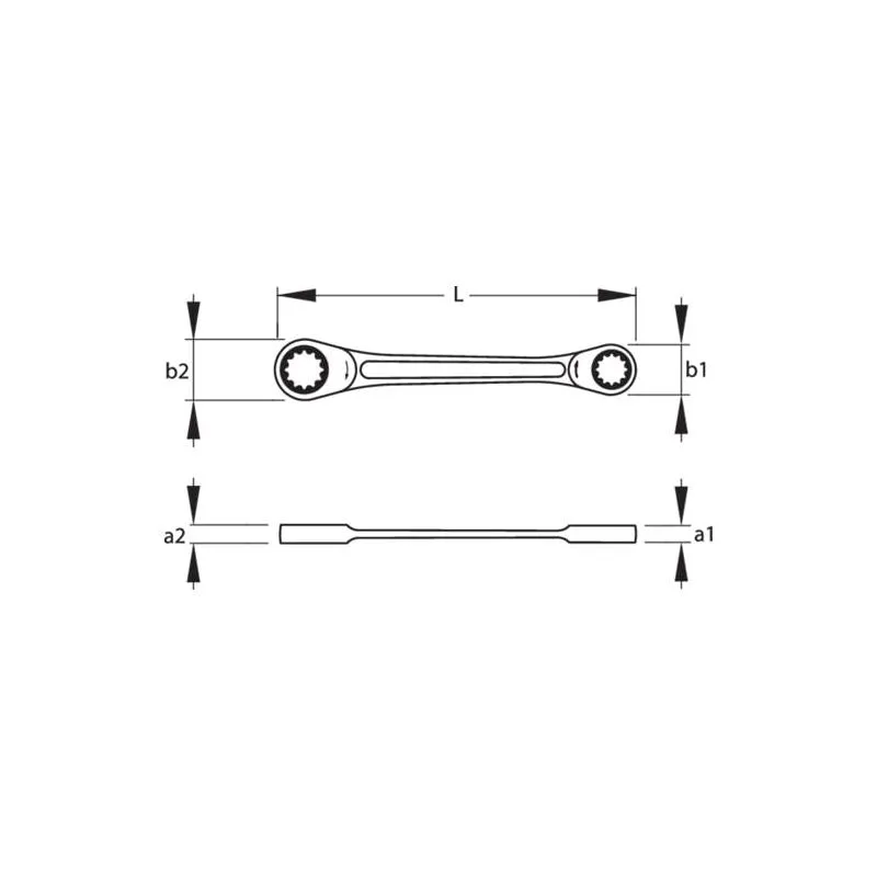 Gedore 2306719 Flat ring ratchet spanner 8x9 mm