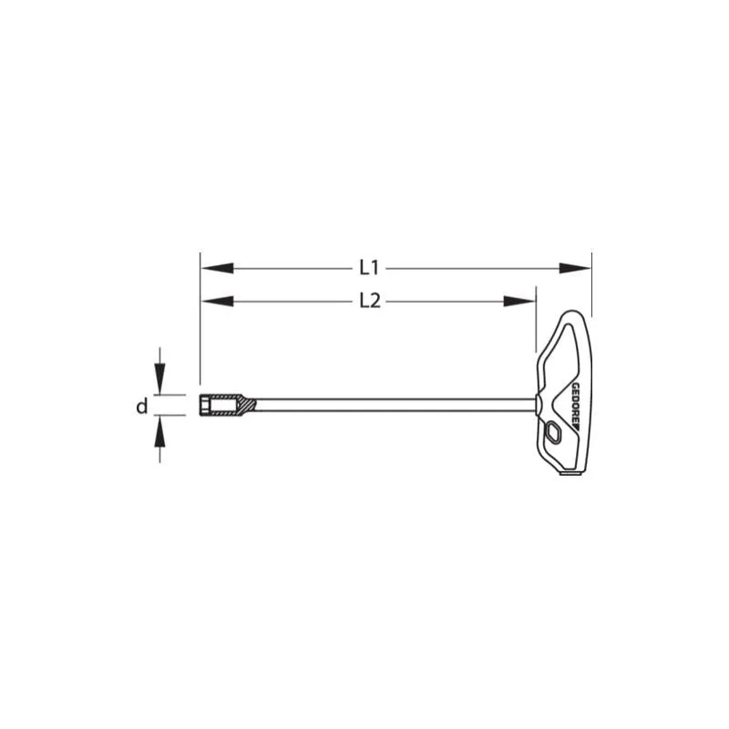 Gedore 2647702 Nut driver with 2C-T-handle 12 mm