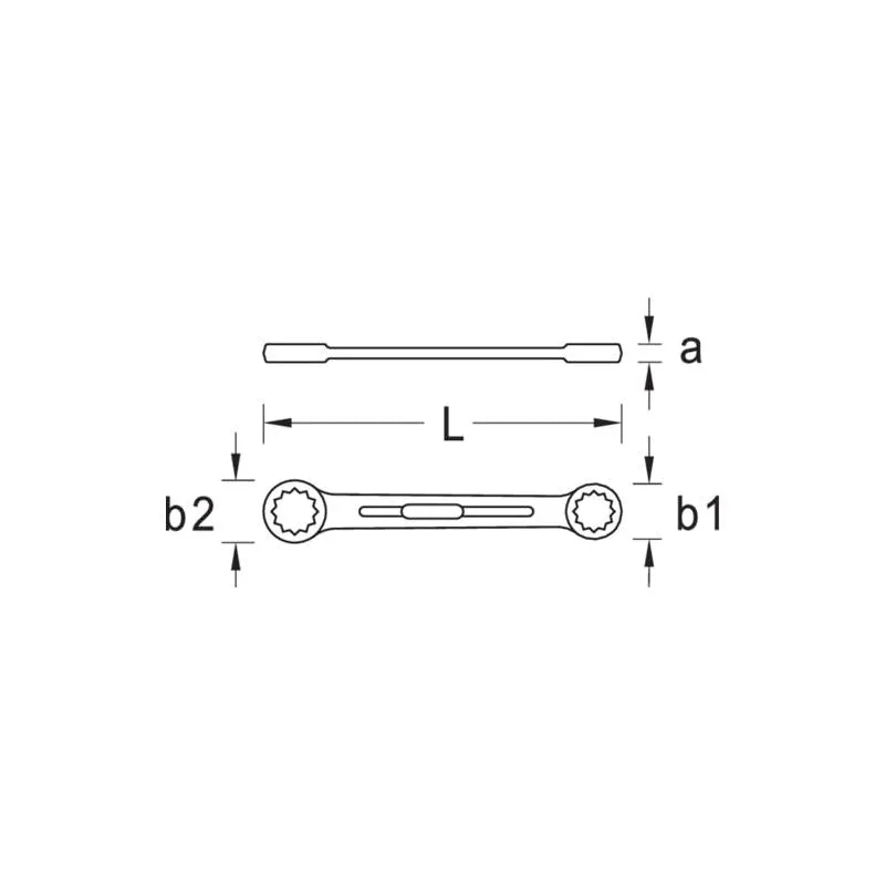 Gedore 6053870 4 Flat Ring Spanner 12x13 mm L.149 mm