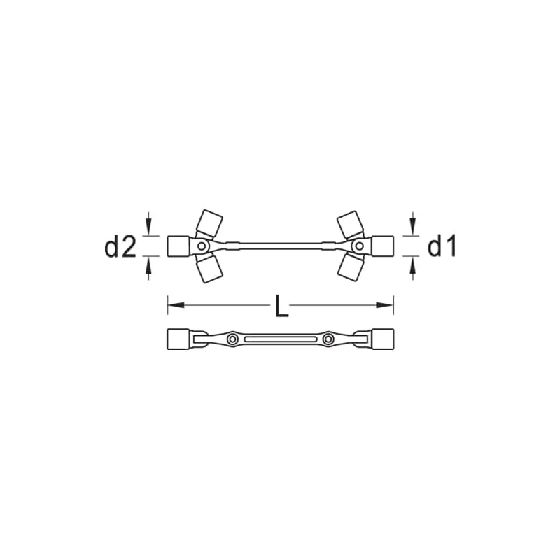 Gedore 6299280 Swivel Head Wrench Double Ended 10x11 mm