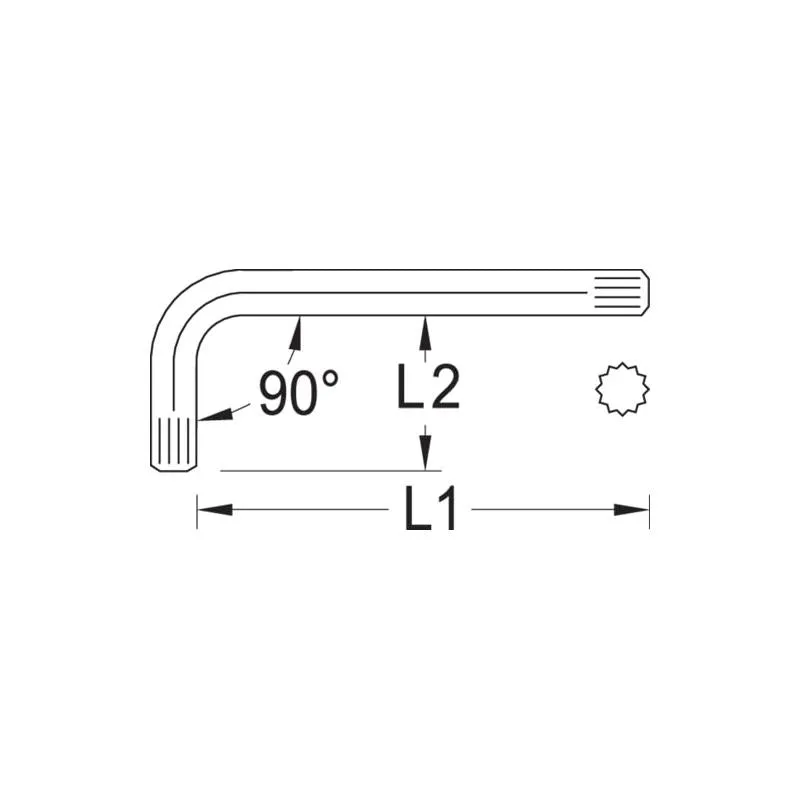 Gedore 6350730 Cranked allen socket screwdriver XZN M18