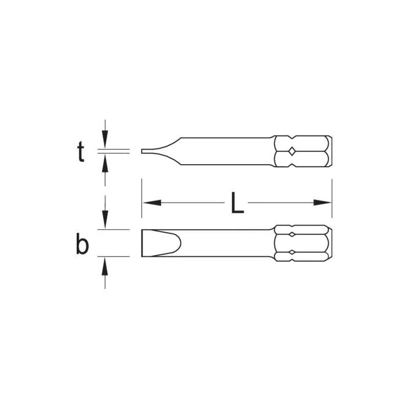 Gedore 6538020 Screwdriver Bit 1/4 Inch , Value Pack 10 - Pc , Slotted 7 mm