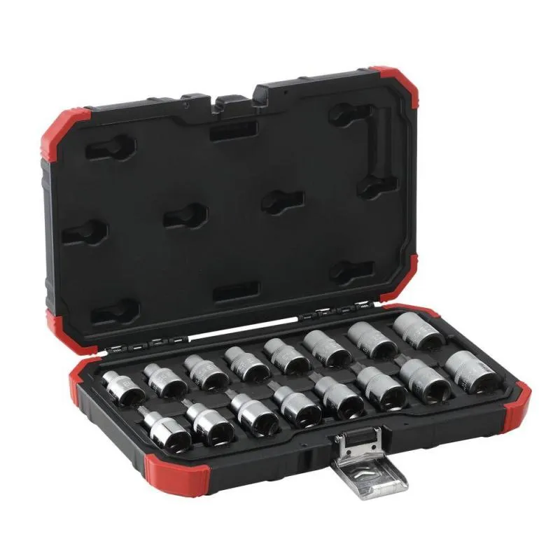 Gedore R68003016 TORX Socket Set 1/2" Drive 10-24, T30-70 16 Pcs
