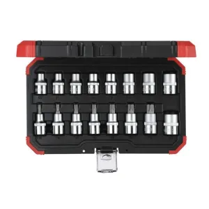 Gedore R68003016 TORX Socket Set 1/2" Drive 10-24, T30-70 16 Pcs