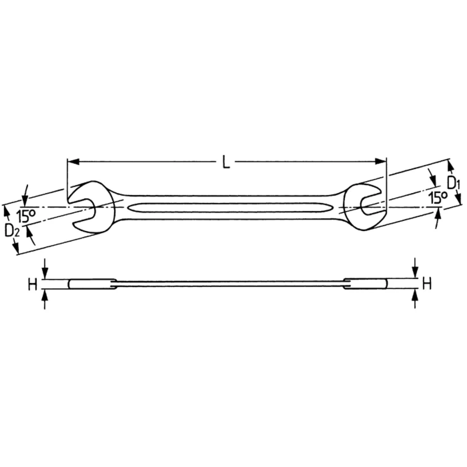 Heyco 00350273282 Double ended open jaw wrenches Drive 1/4 Inch  27 x 32 Inch