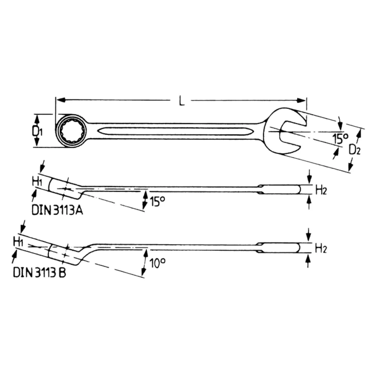 Heyco 00400080080 Combination Wrenches 80 mm Length - 860 mm