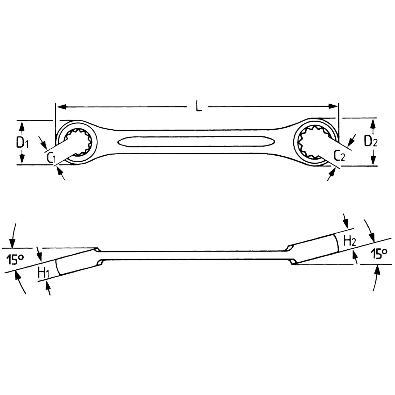 Heyco 00497222480 Flare Nut Ring Wrenches, 22 x 24 mm
