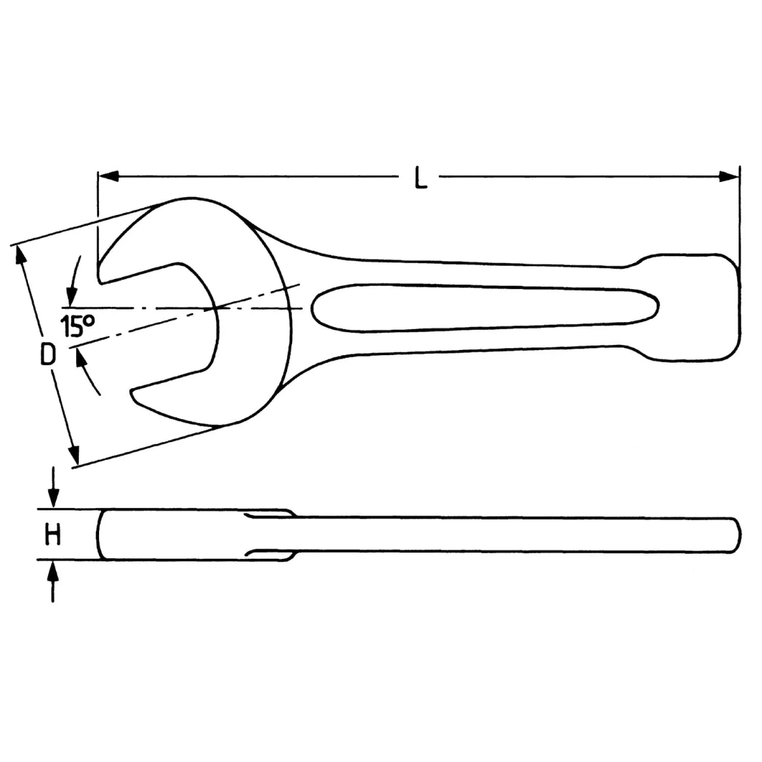 Heyco 00810639020 Slogging Open Jaw Wrench, 5 5/8 AF