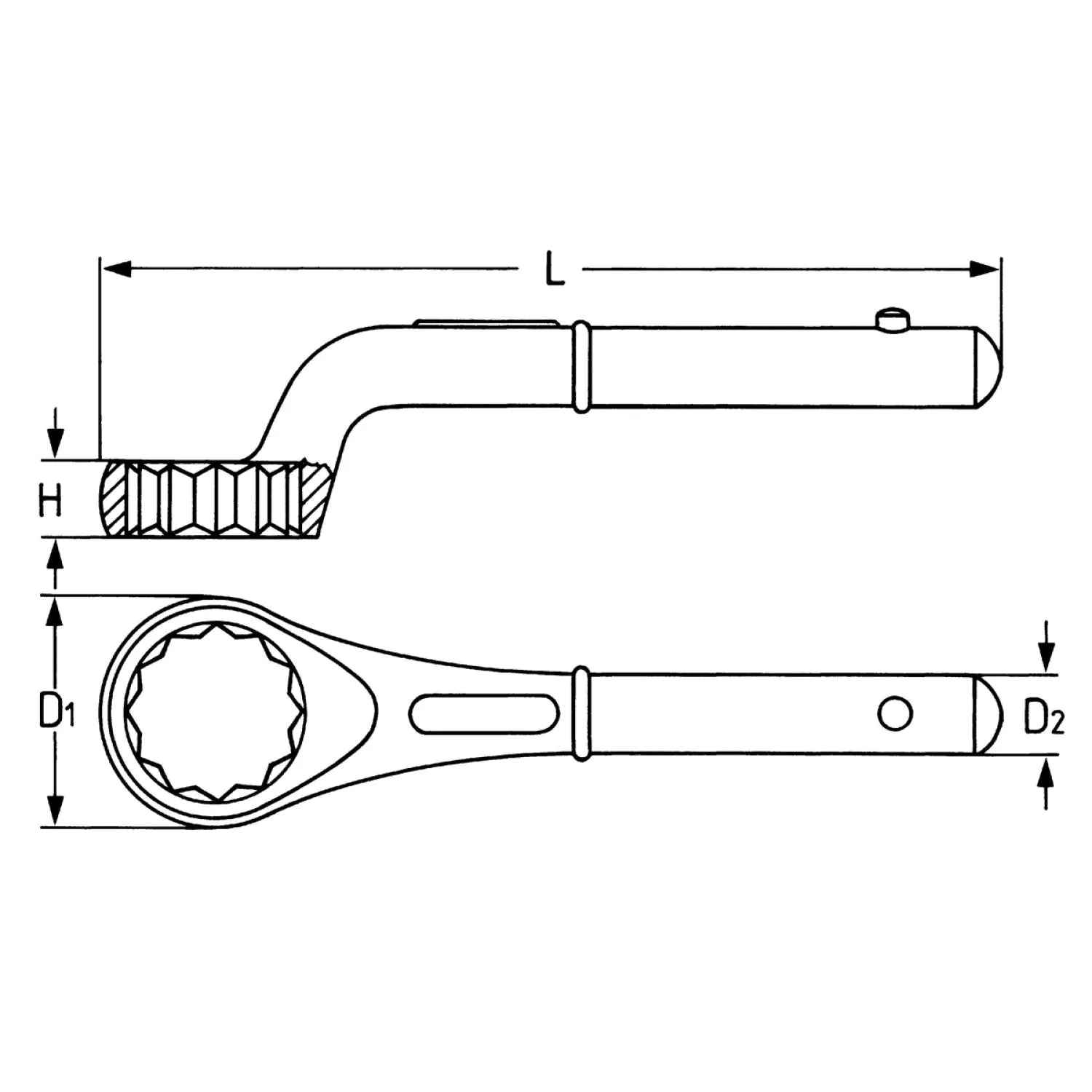 Heyco 00840002480 Single Ended Ring Wrenches, 24 mm Length 180 mm