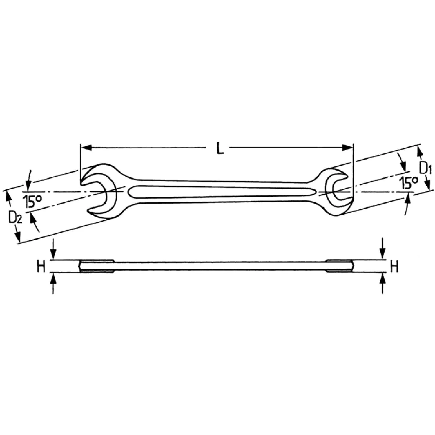 Heyco 00895121436 Double Ended Open Jaw Wrenches, Length-140mm