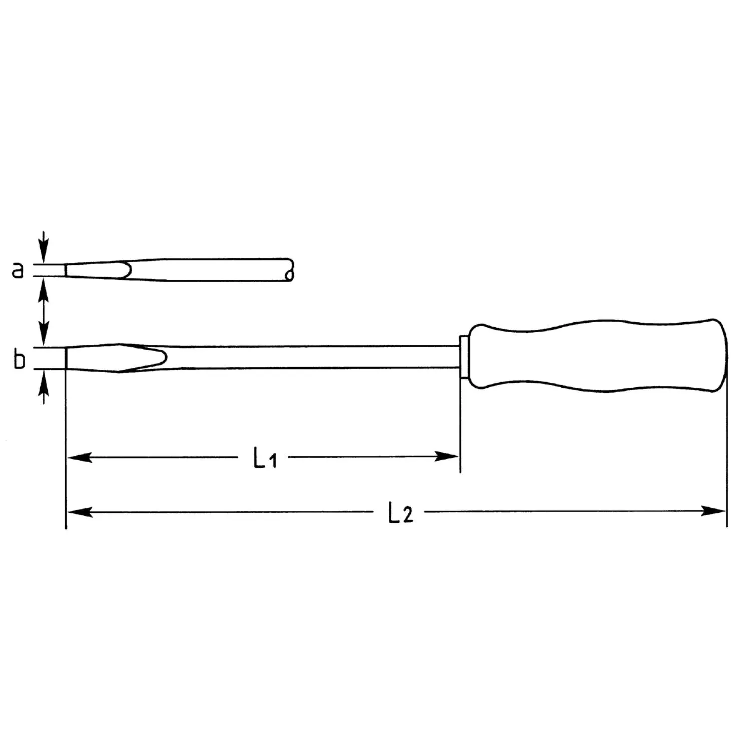 Heyco 01437015080 Slotted Engineers' Screwdriver with Acetate Handle, 8.0mm with Hex Bolster