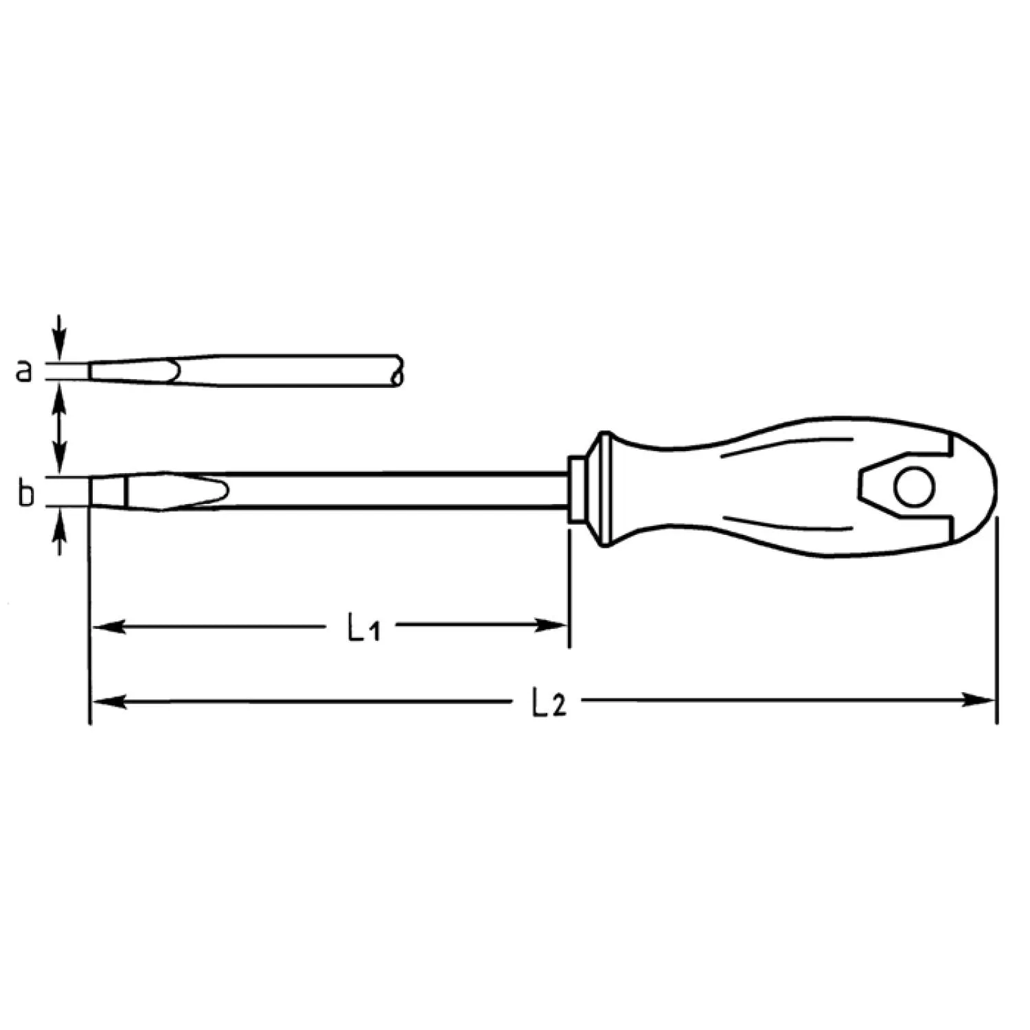 Heyco 04530020080 Slotted Engineers' Screwdriver with 2K Handle, 10mm