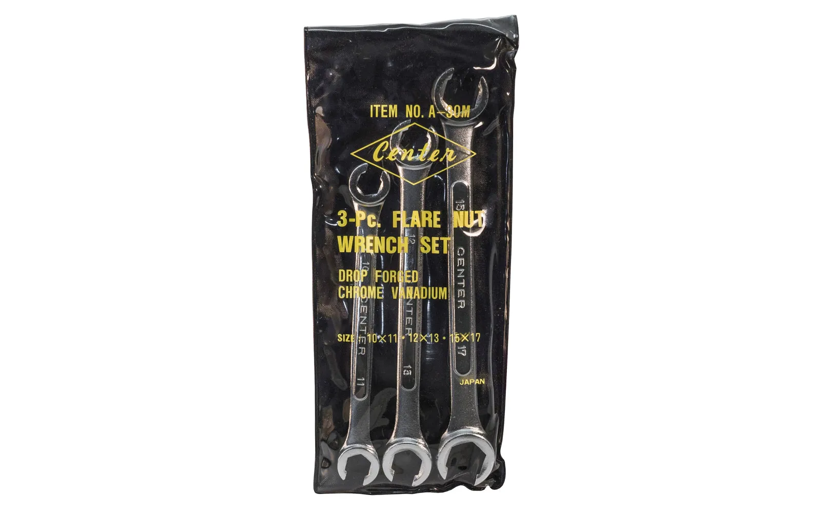 Japanese 3-Piece METRIC Flare Nut Wrench Set ~ 10mm x 11mm,  12mm x 13mm,  15mm x 17mm