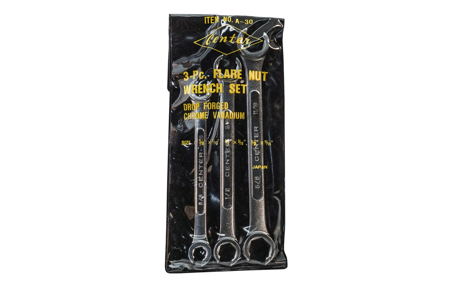 Japanese 3-Piece SAE Flare Nut Wrench Set ~ 3/8" x 7/16",  1/2" x 9/16",  5/8" x 11/16"