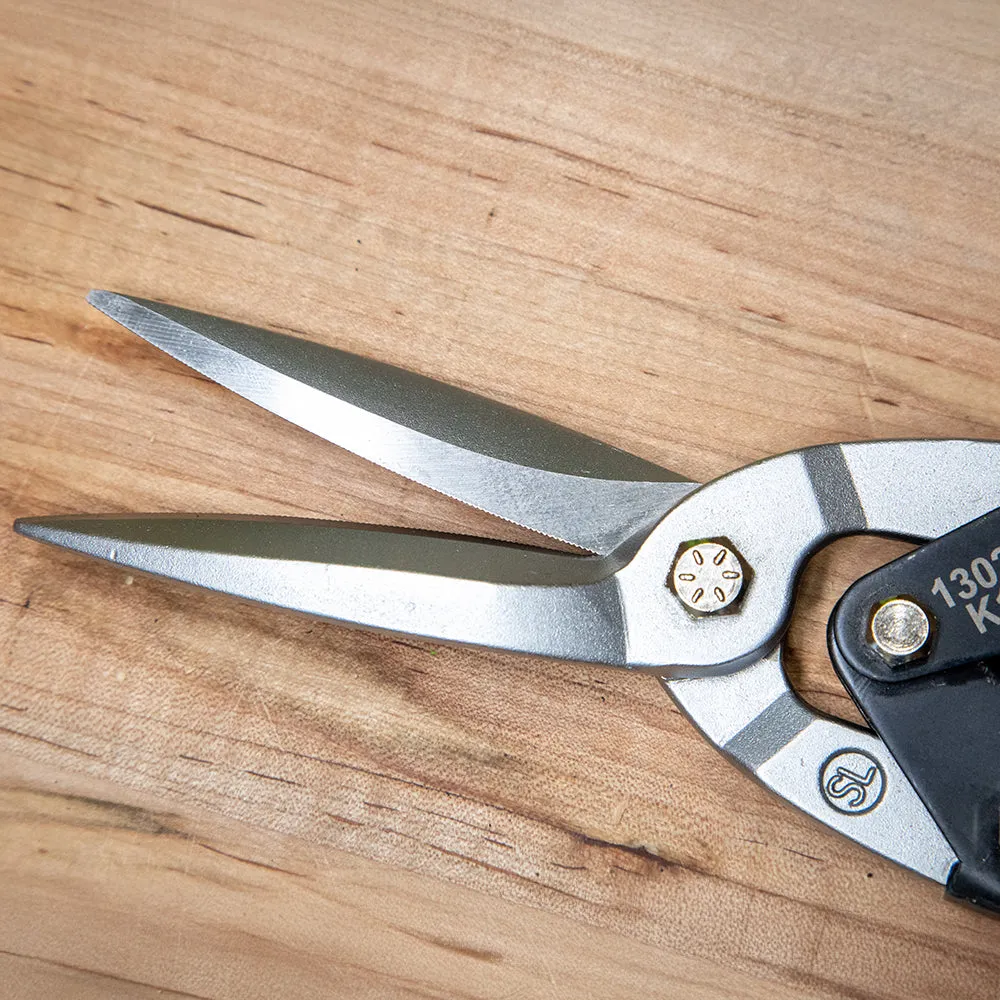 Klein Tools 1302S Long Cut Aviation Snips, Straight