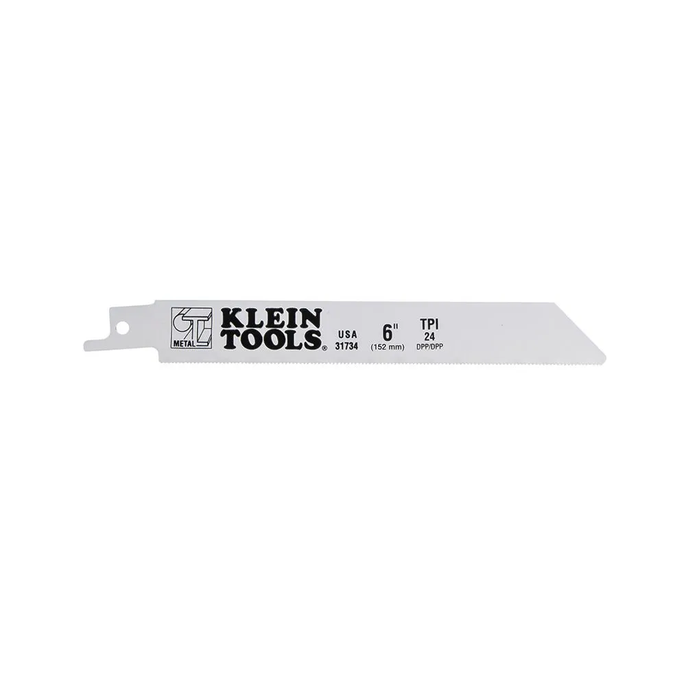 Klein Tools 31734 Recip Saw Blade, 24 TPI, for 18 Gauge, 6-Inch