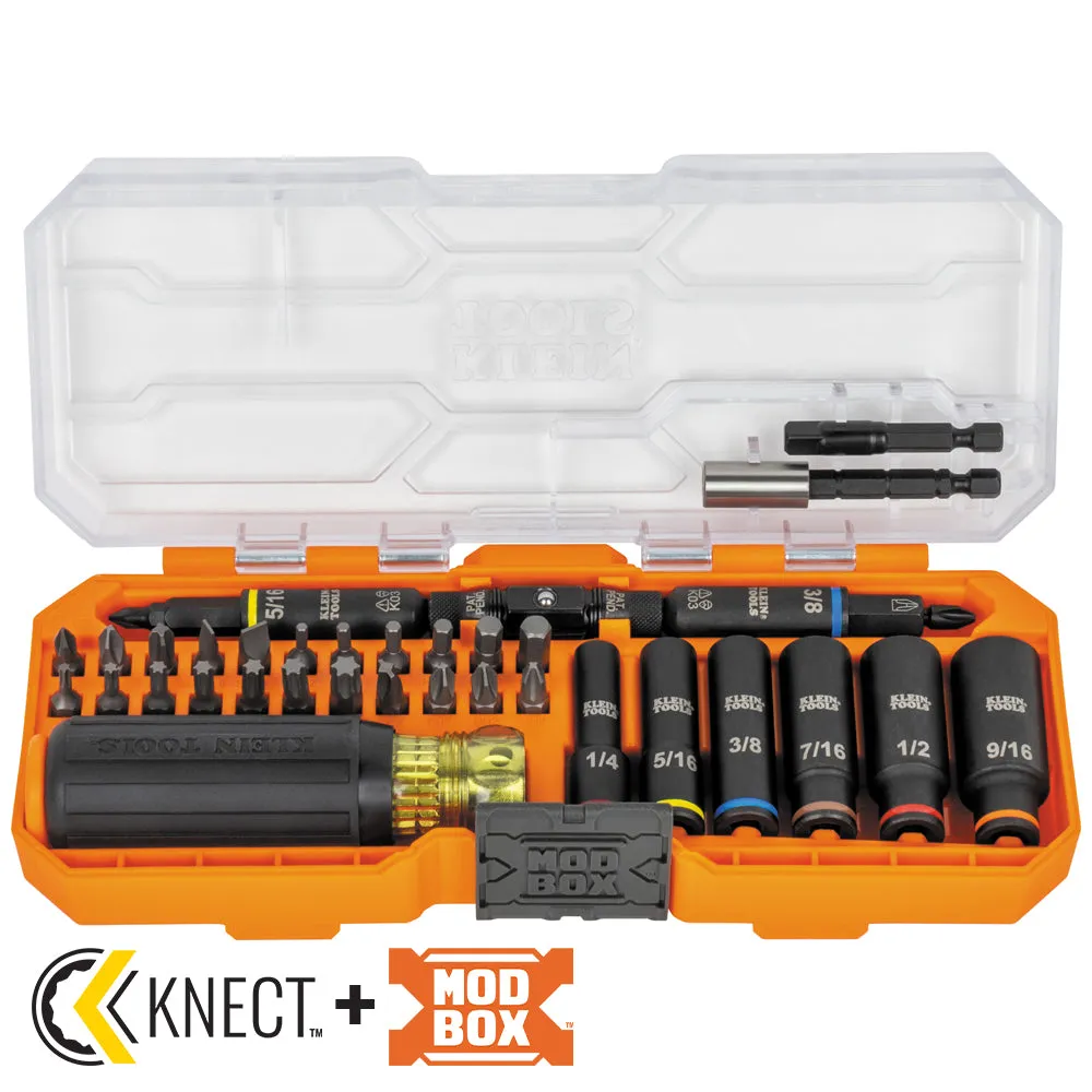 Klein Tools 32502HD KNECT Impact-Rated Screwdriver and Socket Set with Case, 41 Pc.