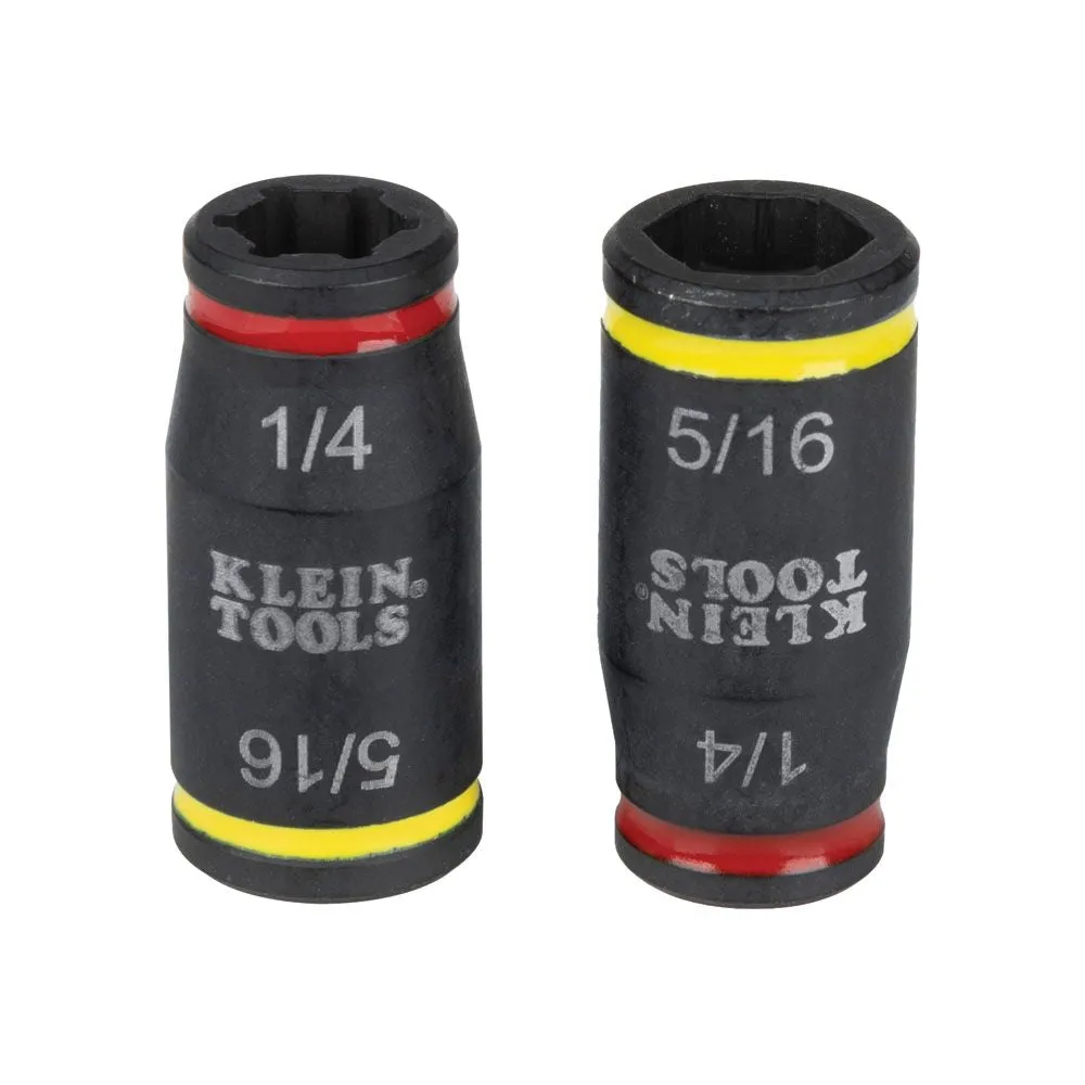 Klein Tools 32768 3-in-1 Impact Flip Socket Set, 1/4-Inch, 5/16-Inch, 2-Piece