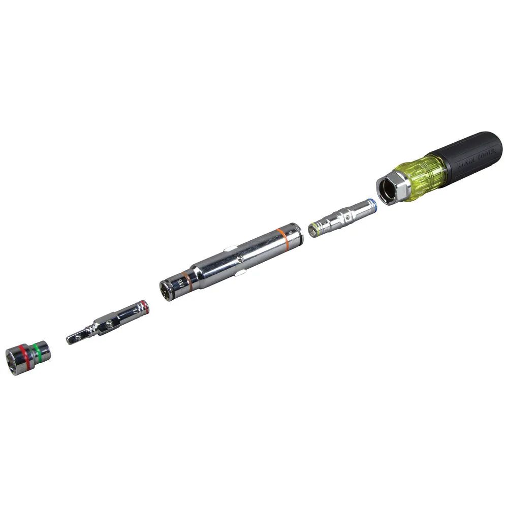 Klein Tools 32807MAG 7-in-1 Nut Driver with Magnetic Driver and Spring Coil Bits