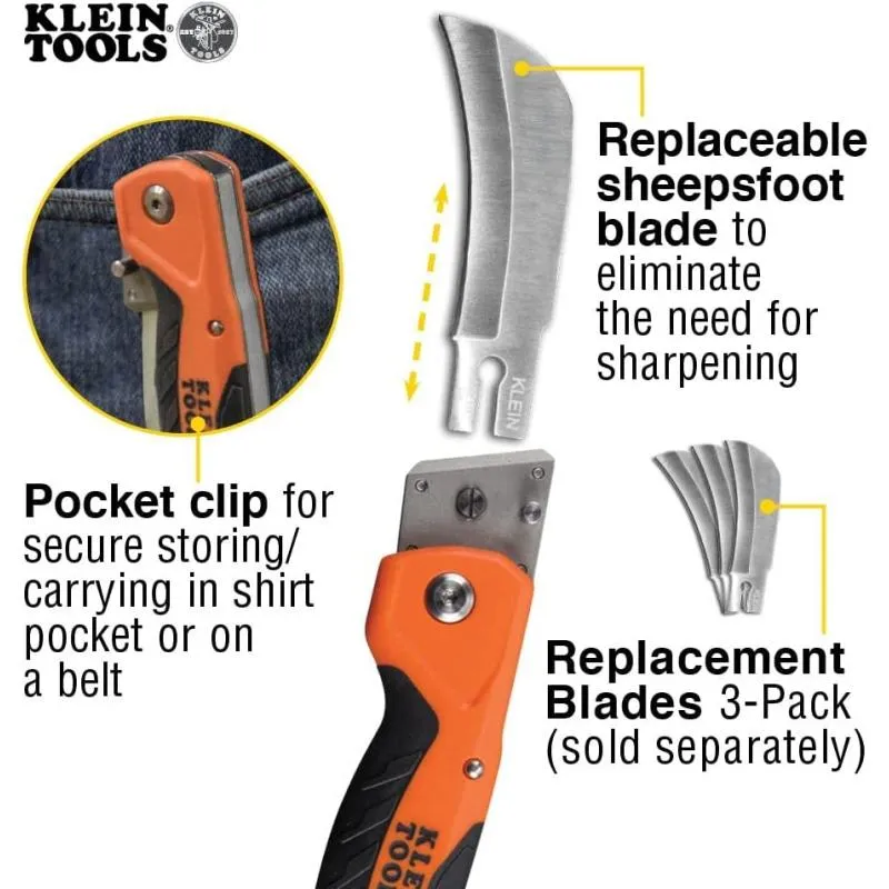 Klein Tools 44218 Cable Skinning Utility Knife w/Replaceable Blade