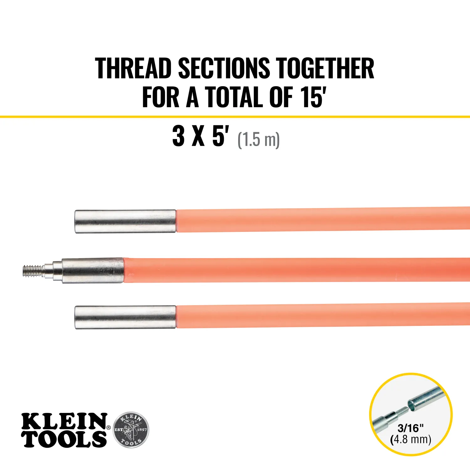 Klein Tools 50153 Lo-Flex Glow Rod, 15-Foot
