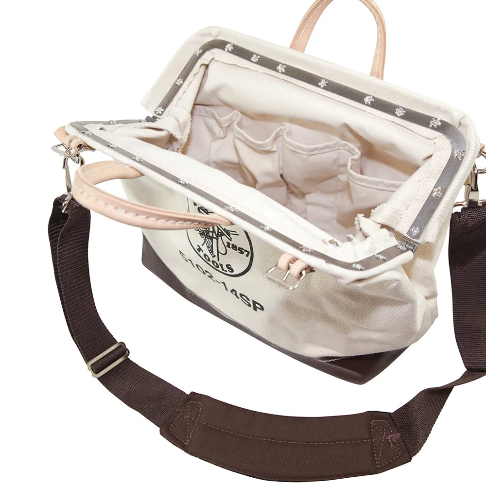 Klein Tools 5102-14SP Tool Bag with Detachable Shoulder Strap 14-Inch, 10 Inside Pockets