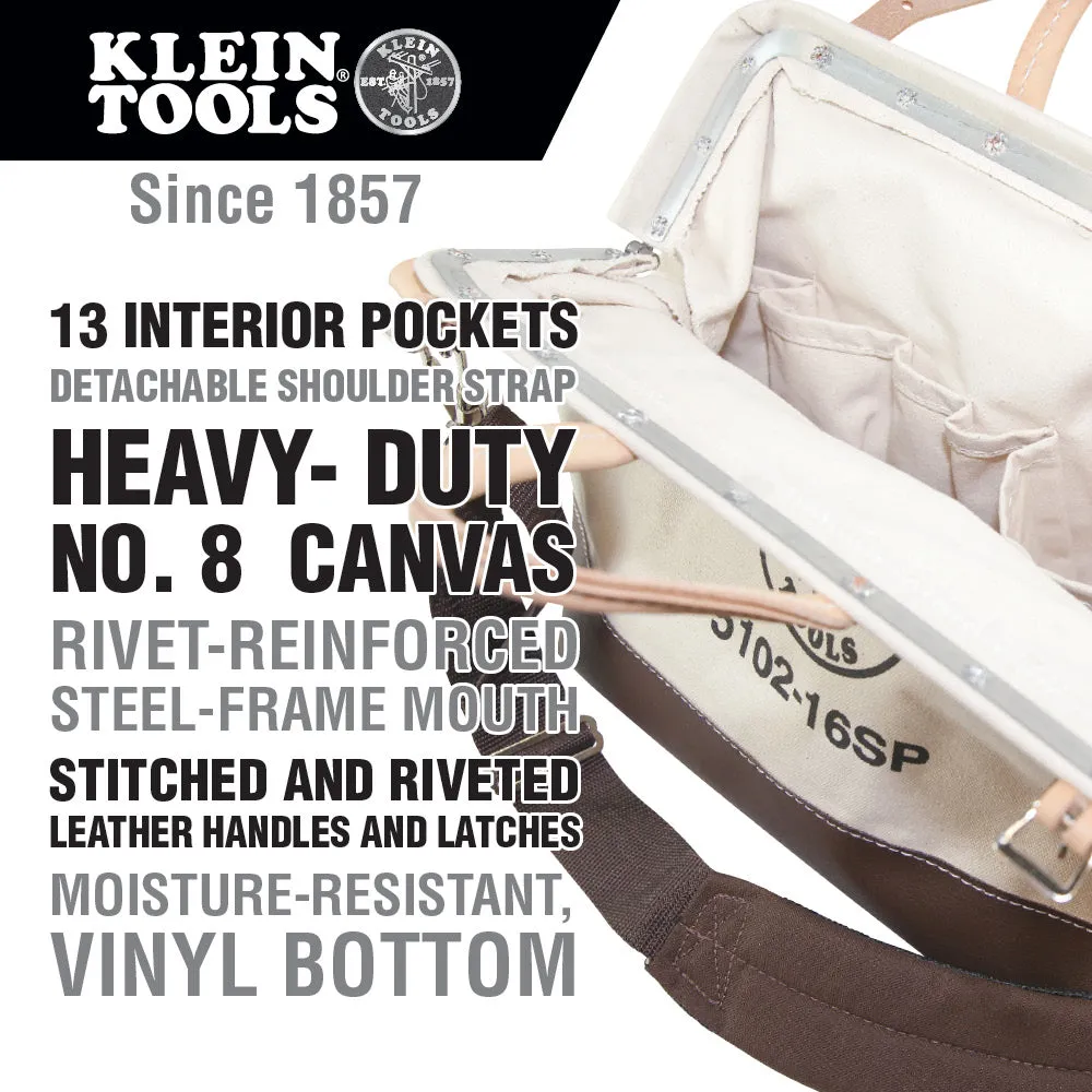 Klein Tools 5102-16SP Deluxe Canvas Tool Bag, 16-Inch