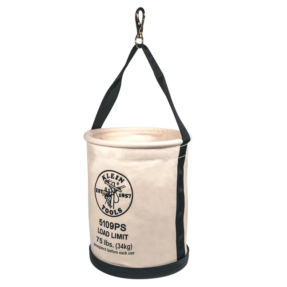 Klein Tools 5109PS Wide Straight Wall Bucket with Pocket/Snap
