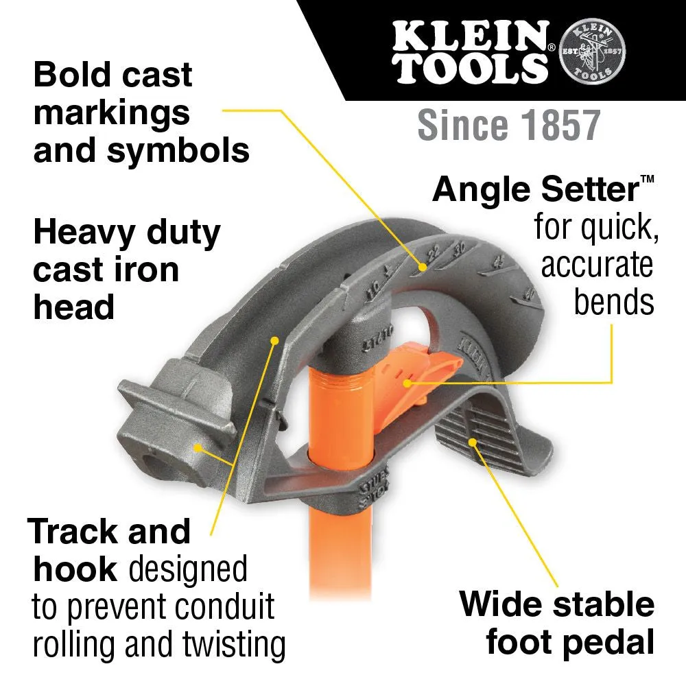 Klein Tools 51604 Iron Conduit Bender 3/4-Inch EMT with Angle Setter