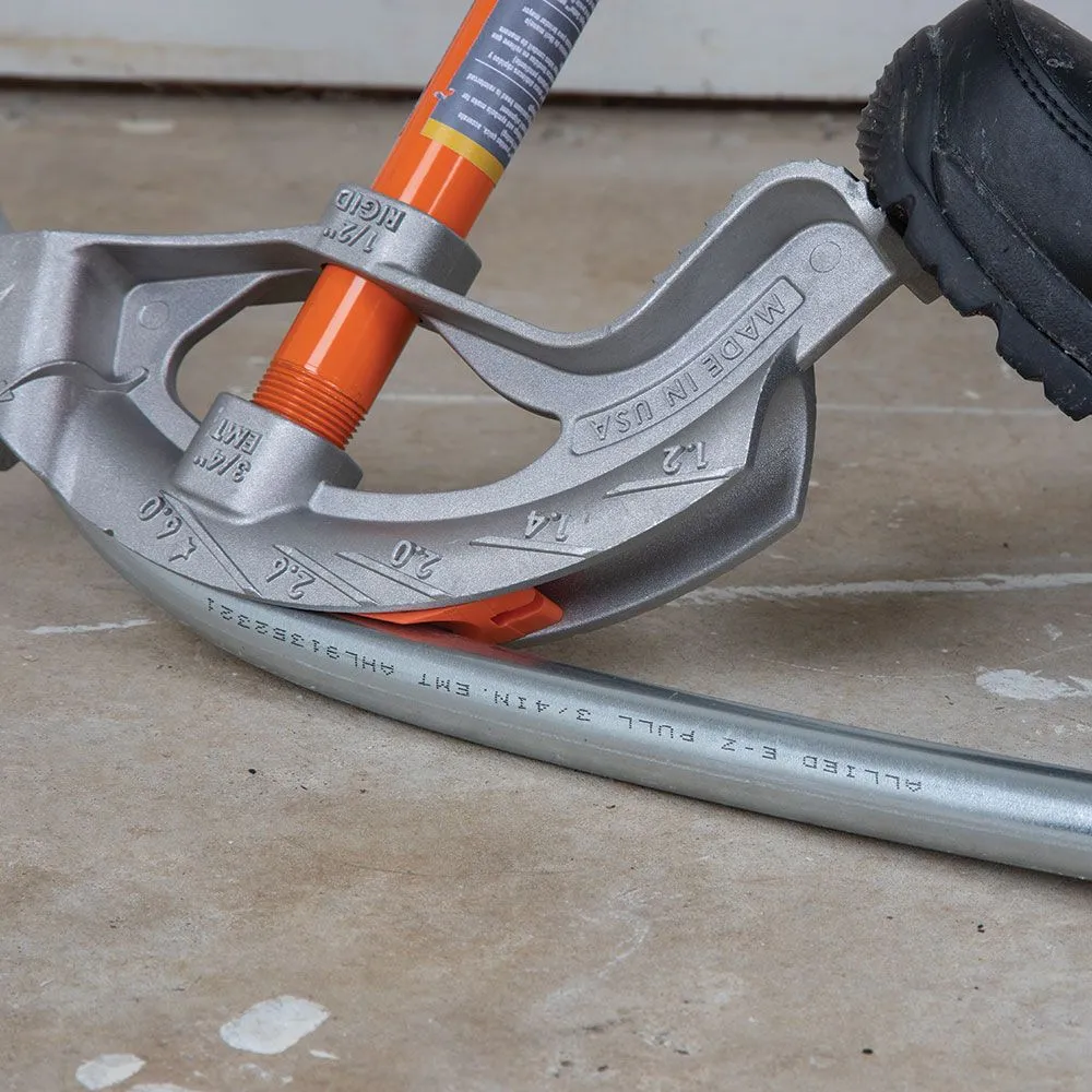 Klein Tools 51606 Aluminum Conduit Bender 1/2-Inch EMT, Wide Foot Pedal, Benchmark Symbols and  Angle Setter Technology