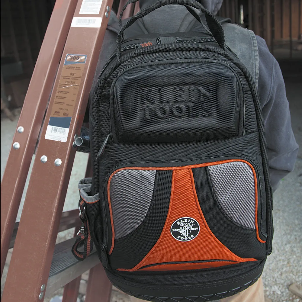 Klein Tools 55421BP-14 Backpack, Electrician Tool Bag, Tradesman Pro Organizer, 39 Pockets and Molded Base