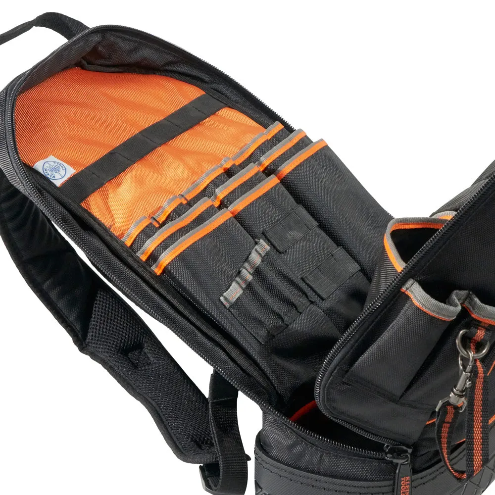 Klein Tools 55421BP-14 Backpack, Electrician Tool Bag, Tradesman Pro Organizer, 39 Pockets and Molded Base