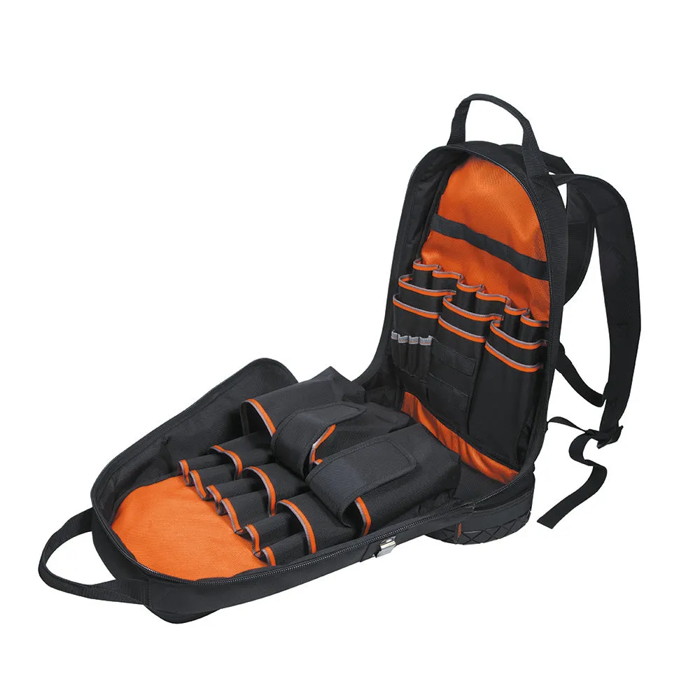 Klein Tools 55421BP-14 Backpack, Electrician Tool Bag, Tradesman Pro Organizer, 39 Pockets and Molded Base