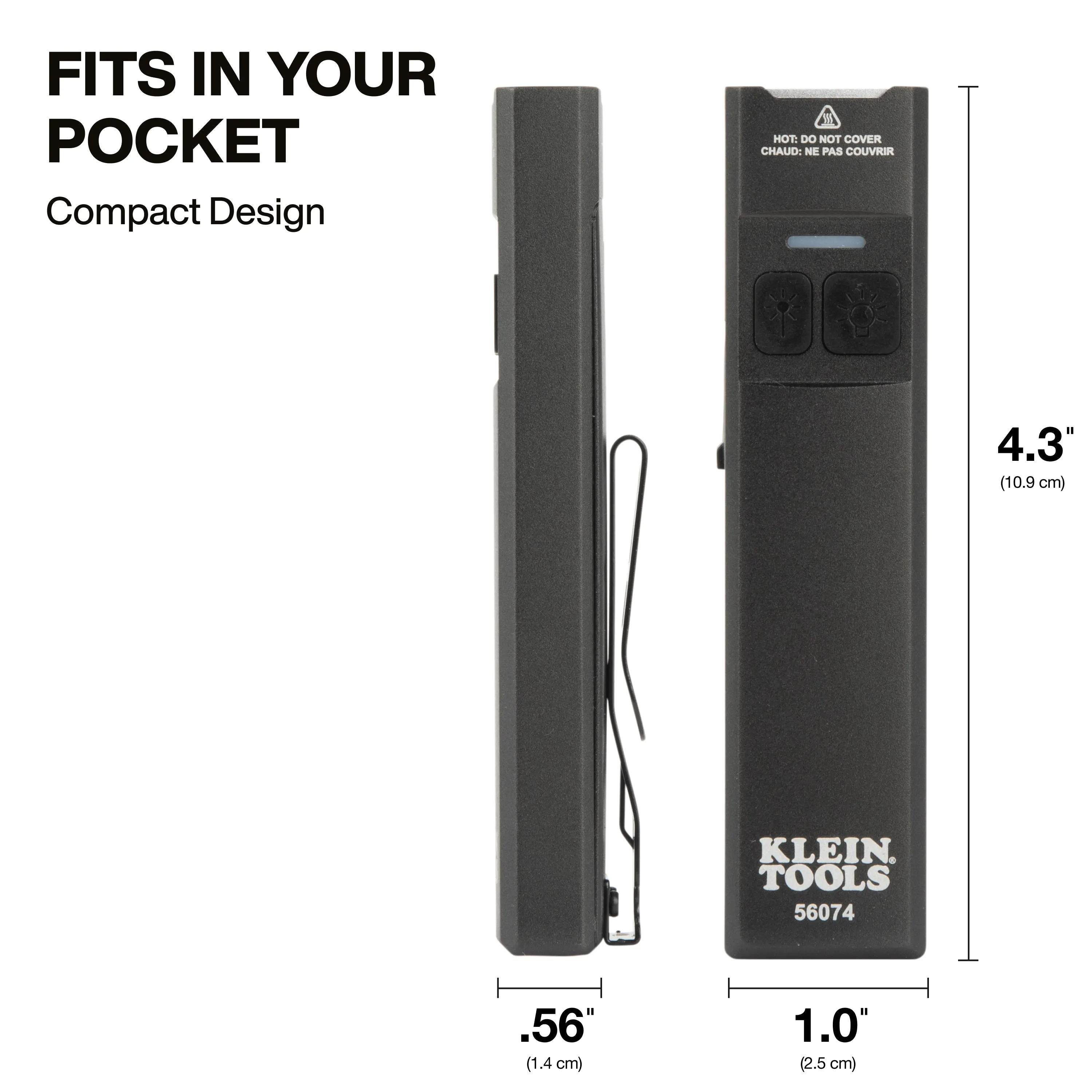 Klein Tools 56074 Slim-Profile LED Pocket Flashlight with Laser