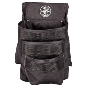 Klein Tools 5703 Poweline Series Utility Pouch Made of Double Stitched and Rivet Reinforced Cordura Fabric, 3-Pocket