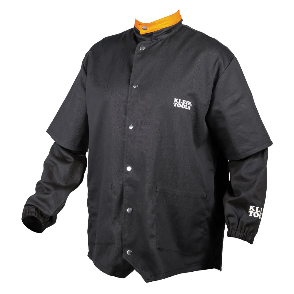 Klein Tools 60789 Flame-Resistant Welding Jacket with Removable Welding Sleeves, XL