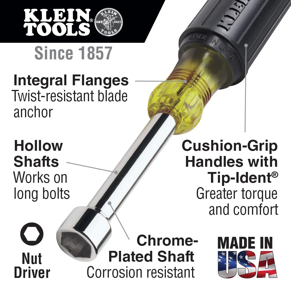 Klein Tools 630-5/16 5/16'' Nut Driver Cushion-Grip 3'' Shaft