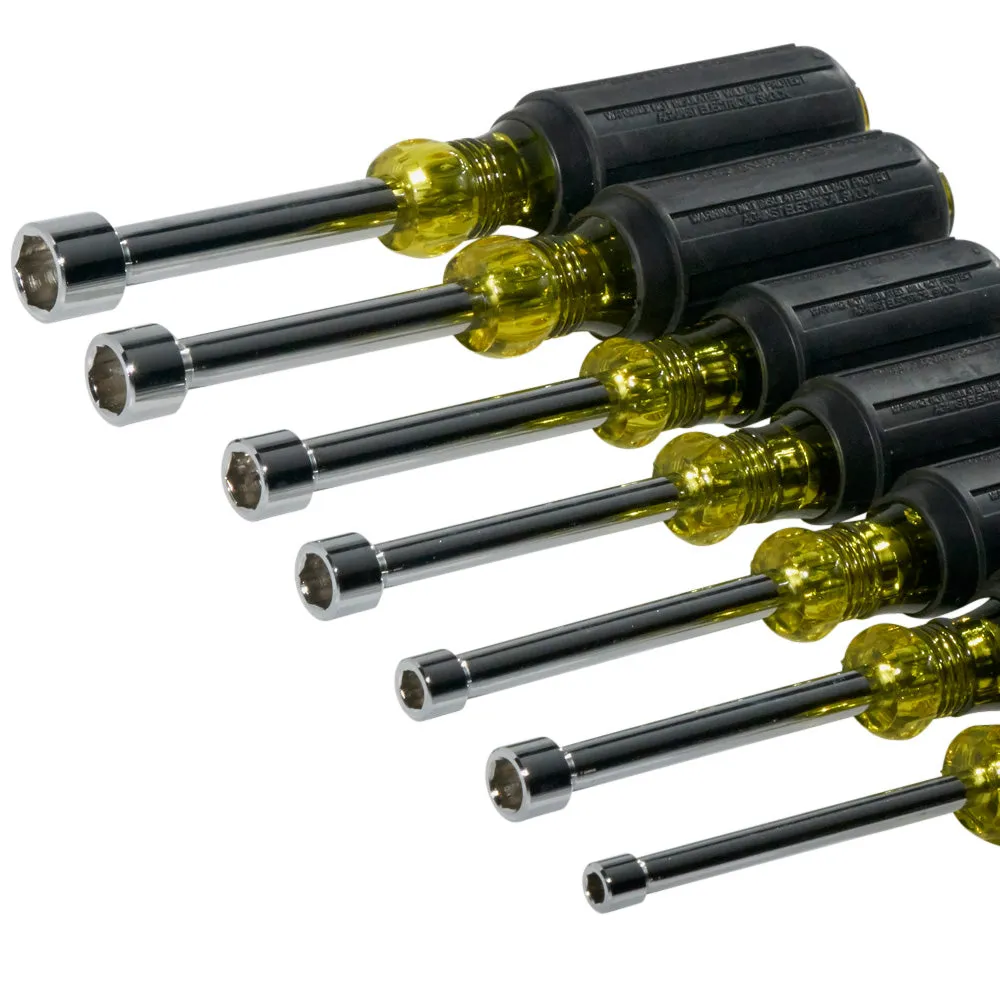 Klein Tools 631 Nut Driver Set 3-Inch Shafts, Cushion Grip, 7-Piece