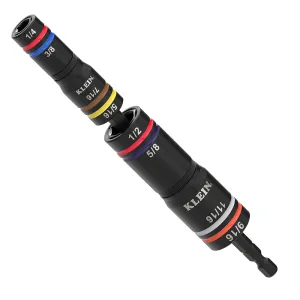Klein Tools 652QS Quad-8 Deep-Well Heavy-Duty Impact Flip Sockets, SAE, 3 Pc.