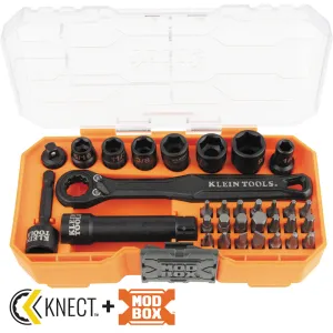 Klein Tools 65300 Impact-Rated Pass Through Socket Set, 1/4" Drive, 32 Pc.