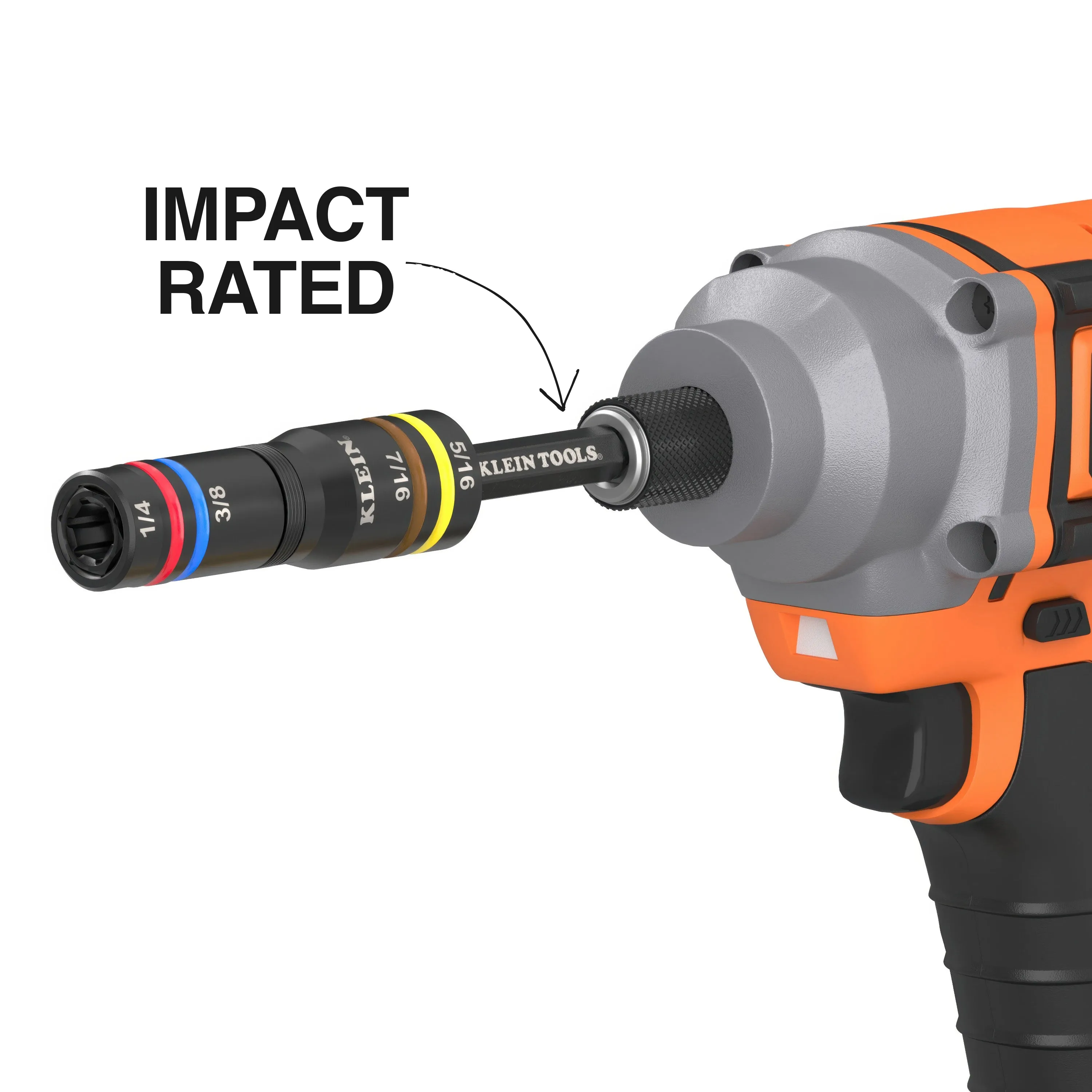 Klein Tools 653QS KNECT Quad-12 Deep-Well Heavy-Duty Impact Flip Sockets, SAE, 6 Pc.