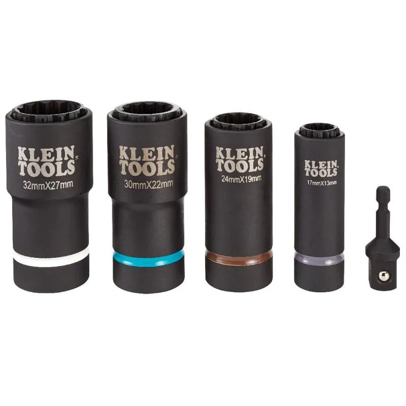 Klein Tools 66053E 2-in-1 Metric Impact Socket, 12-Point, 30 x 22 mm