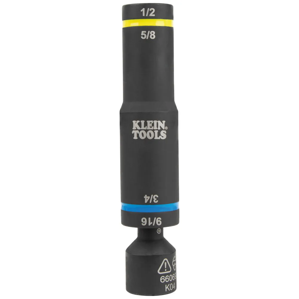Klein Tools 66069 Flip Quad Socket Adapter, 1/2" to 3/8"