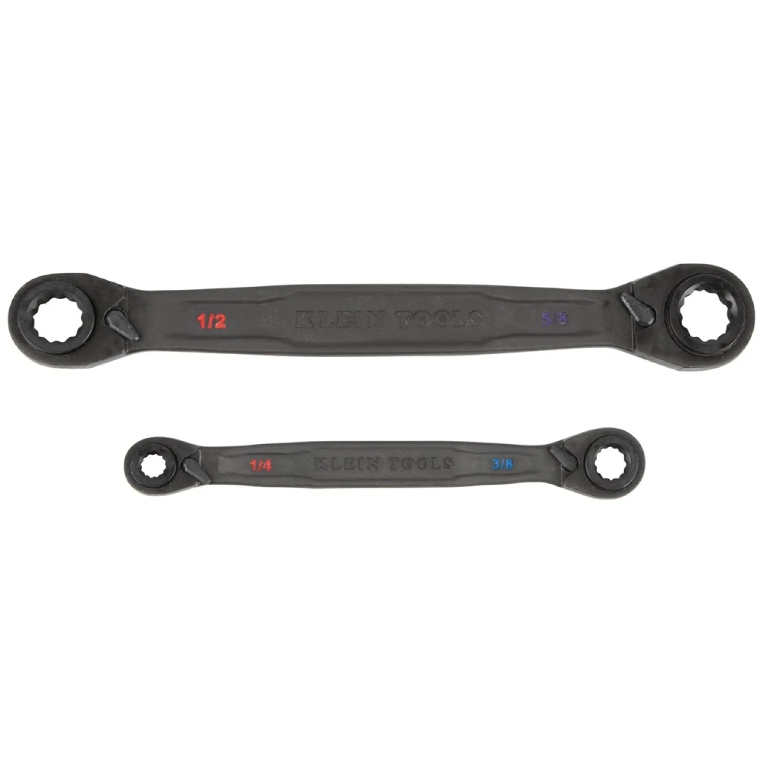 Klein Tools 68216 4-in-1 Ratcheting Wrench Set, SAE, 2 Pc.