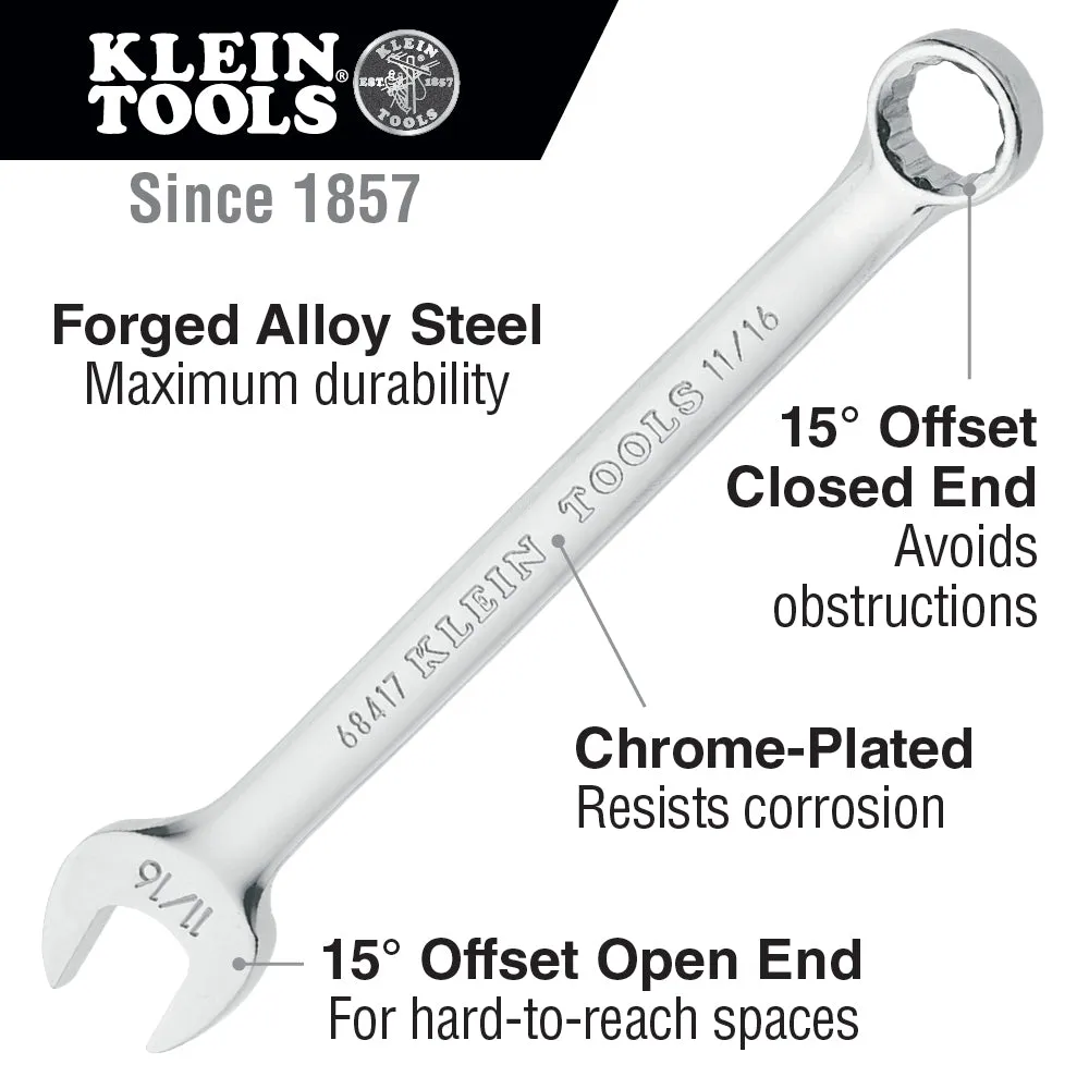 Klein Tools 68400 Combination Wrench Set, 7 Piece